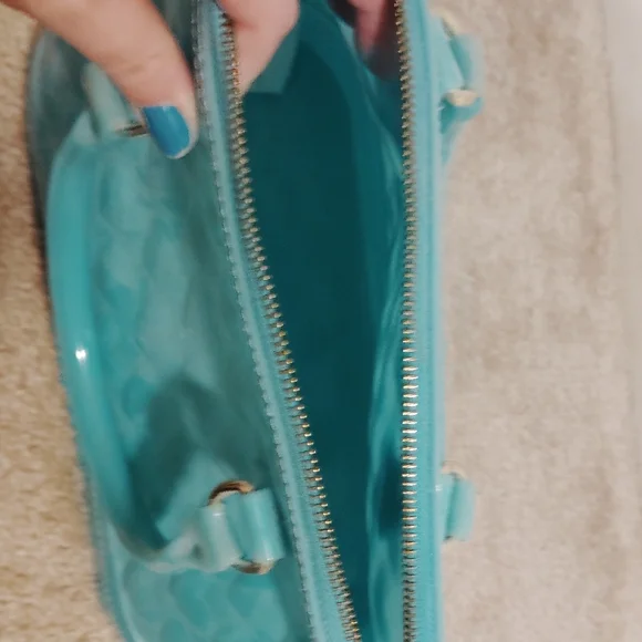 Betsey Johnson Aqua Heart Satchel - Picture 8 of 10